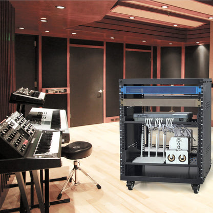 12U AV Rack Stand - 500 lbs Capacity Network Recording Studio Rack