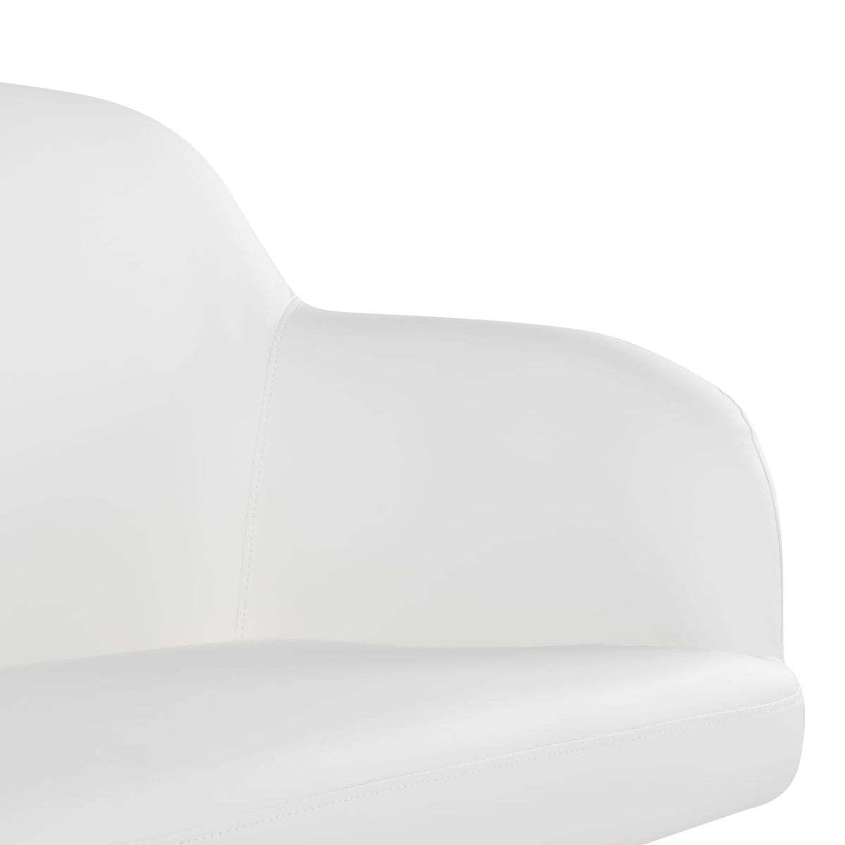 White Faux Leather Bench for Dining Room Seating with Gold Steel Legs