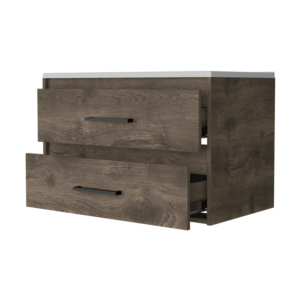 Maine Bathroom Vanity - Wall Mounted, 2 Drawers, Multicolor Particle Board