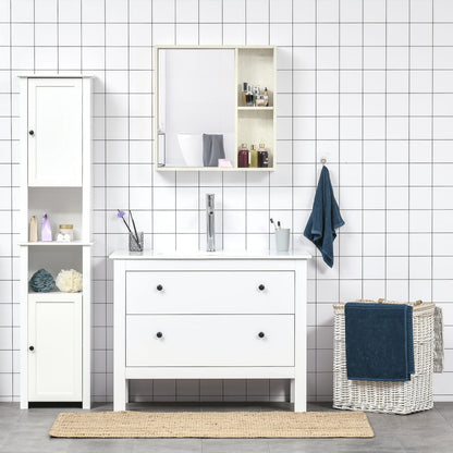 24.75" White Bathroom Medicine Cabinet with Mirror - Storage Shelf