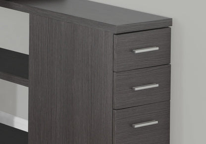 L Shape Computer Desk with Storage Drawers - Grey Laminate