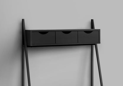 Black Metal Computer Desk with Storage Drawers for Home Office