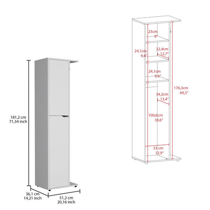 Austin Storage Broom Closet White - Modern Cabinet for Cleaning Tools