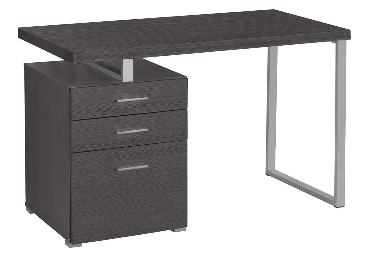 48" Grey Computer Desk with Storage Drawers - Office Workstation