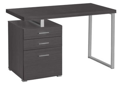 48" Grey Computer Desk with Storage Drawers - Office Workstation