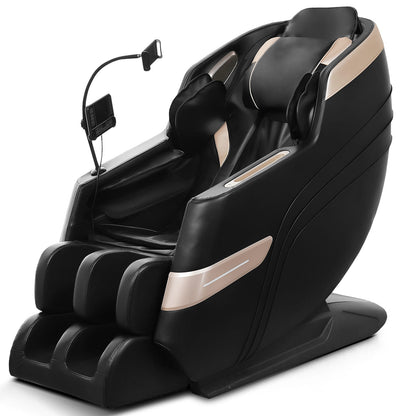 Black PU Leather Massage Chair - Zero Gravity Recliner with Heat