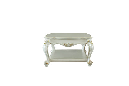 Antique Pearl Coffee Table with Bottom Shelf for Living Room