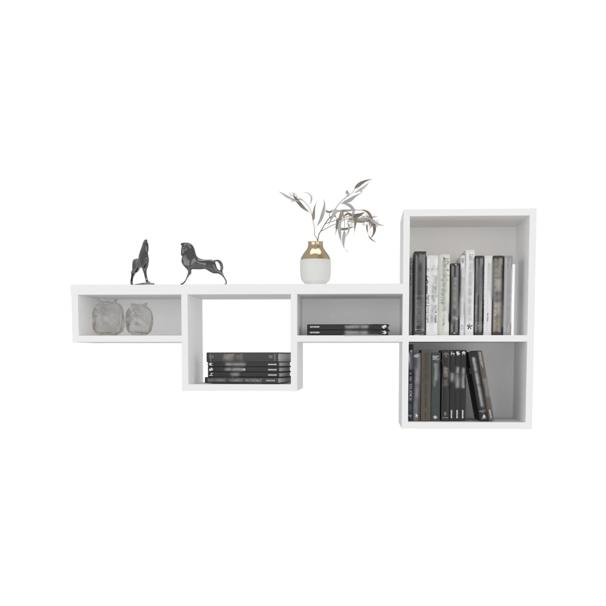 White 22" Display Shelf - 7 Shelves for Living Room