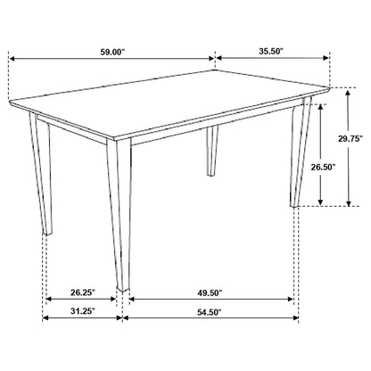 59 Inch Cappuccino Wood Dining Table - Kitchen Dining Room