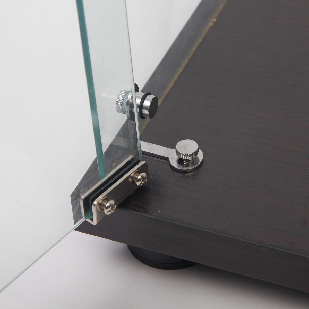Tall 5-Shelf Glass Display Cabinet - Black