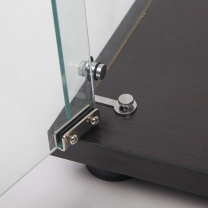 Tall 5-Shelf Glass Display Cabinet - Black
