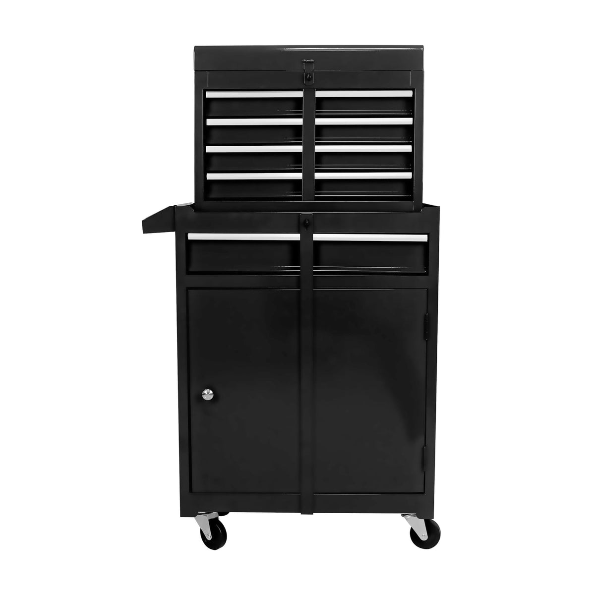 5-Drawer Metal Tool Cabinet with Wheels - Black