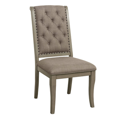 Classic Gray Dining Side Chairs Set of 2 Wood Frame