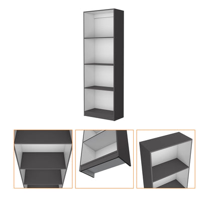 Grey White Wood Bookcase 4 Shelves Storage