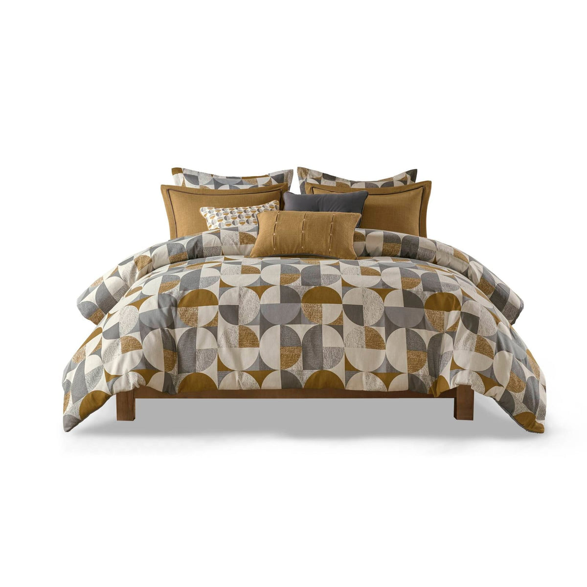 Gold Jacquard Oversized Comforter Set - Queen Size