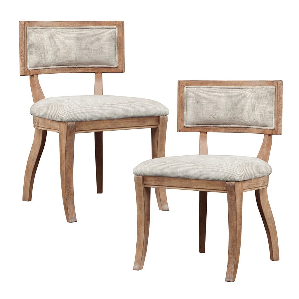 Beige Polyester Dining Chairs Set of 2