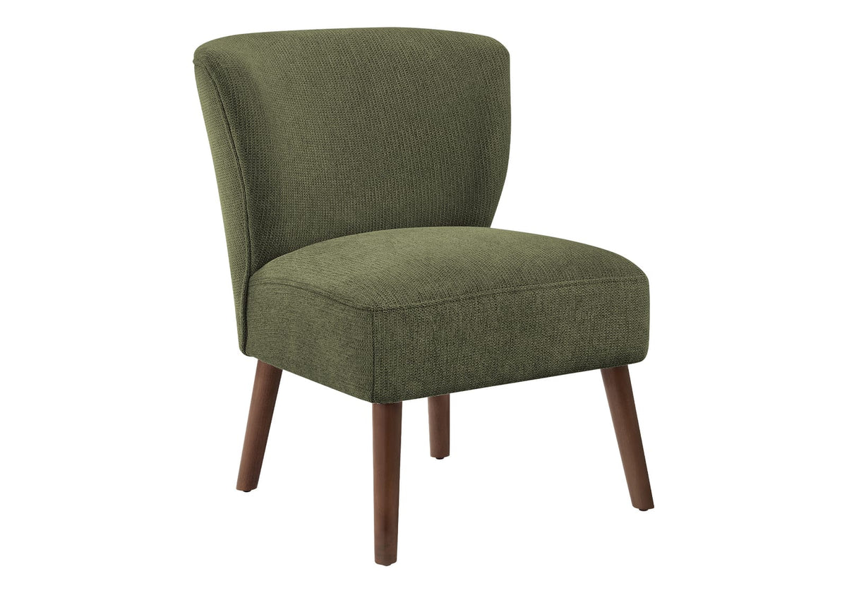 Accent Chair, Green Polyester - Comfortable Living Room or Bedroom Seating