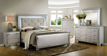 Silver Metal & Wood Chest Drawers - Bedroom Storage
