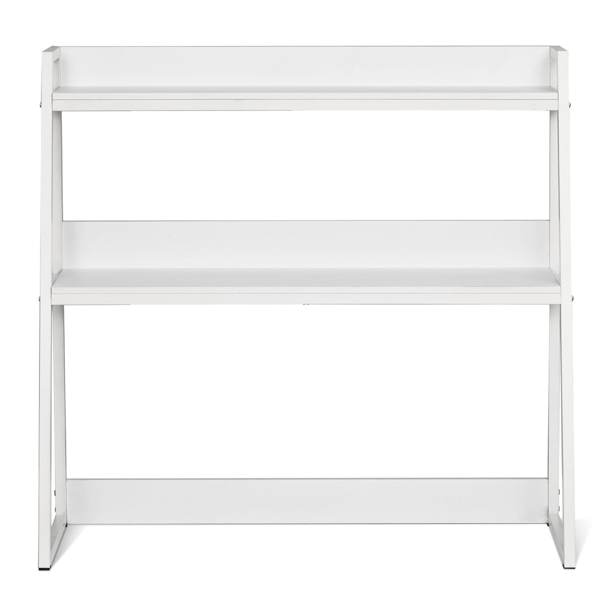 White Metal Desktop Bookshelf - 37.4" Storage Rack for Living Room