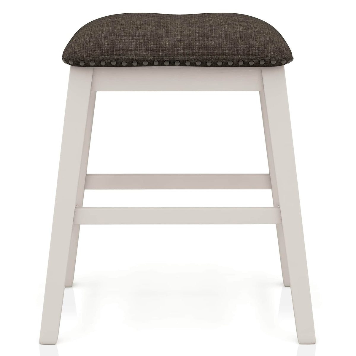 6-Piece Dark Gray Dining Table with 6 Stools for Dining Room