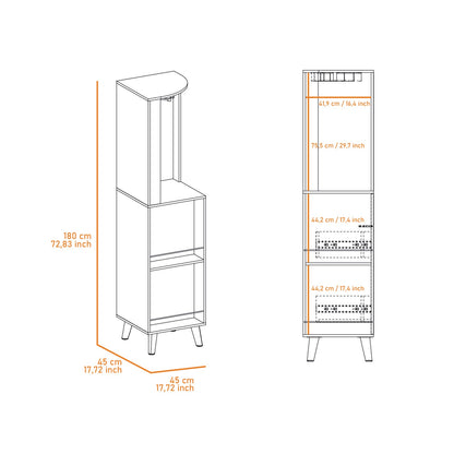Dark Brown 1-Drawer 2-Shelf Corner Bar Cabinet - Storage & Display