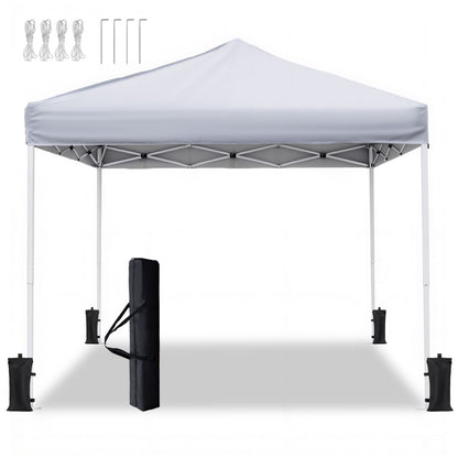 10x10 Metal Garden Canopy with Adjustable Height for Poolside Shade