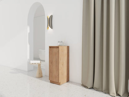 Small Freestanding Oak Bathroom Storage Cabinet - Plywood