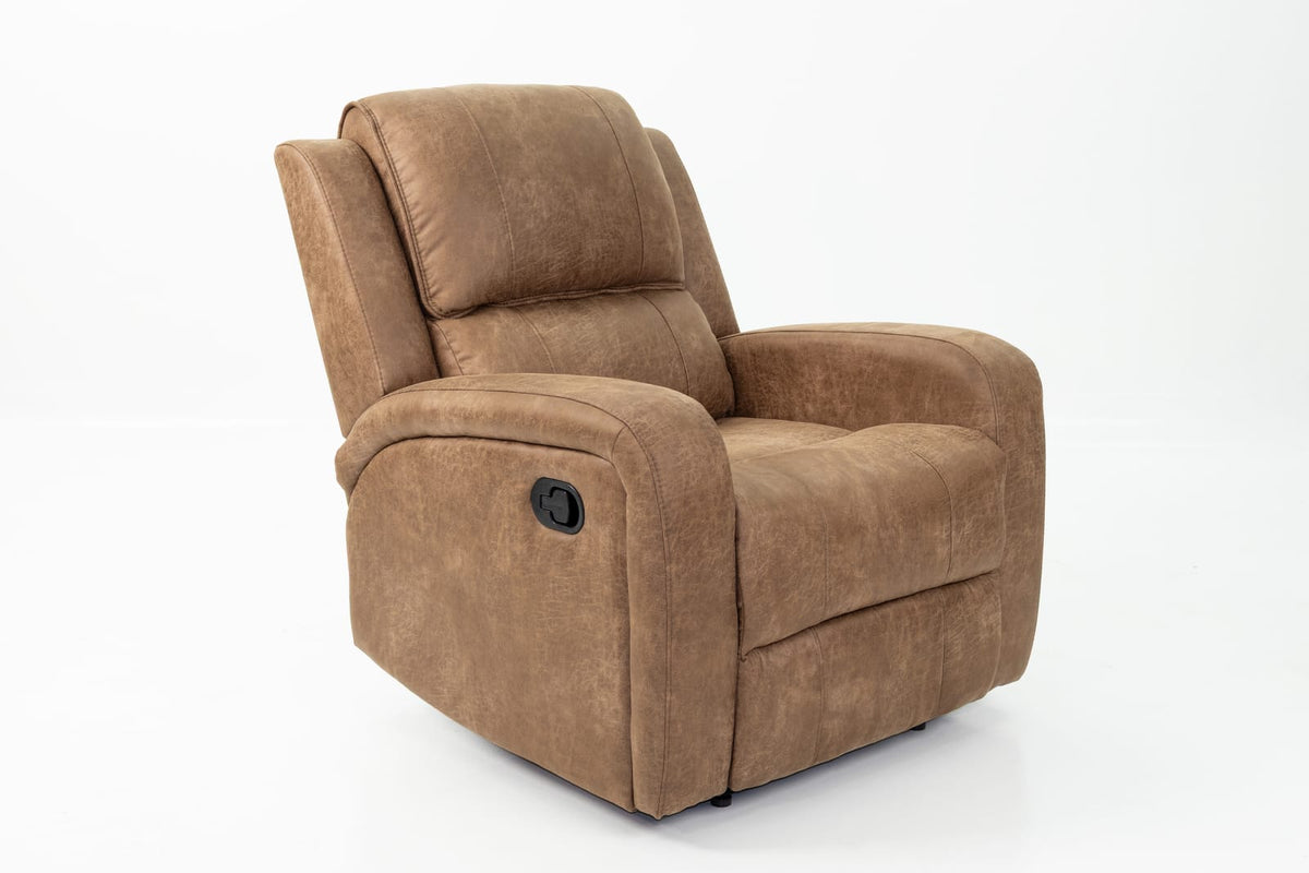 Chestnut PU Leather Recliner - Comfortable & Modern