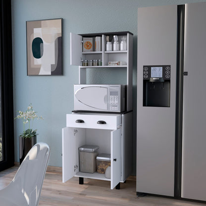 Modern Particle Board Kitchen Storage Cabinet with Shelves and Drawer