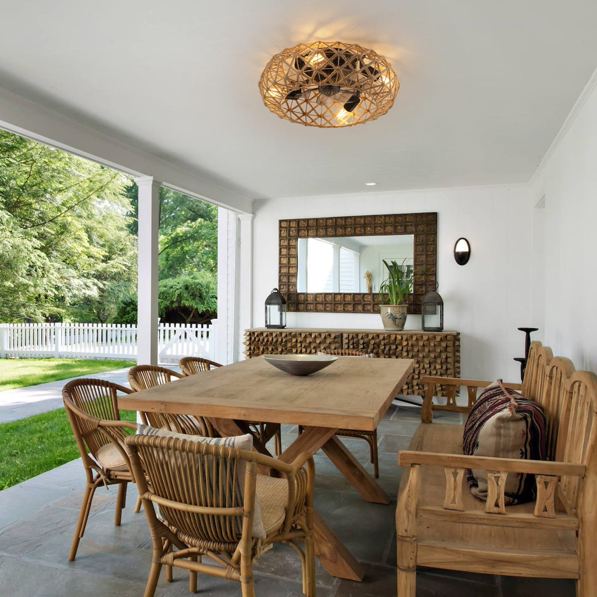 Earthy Yellow Ceiling Fan with Remote Control