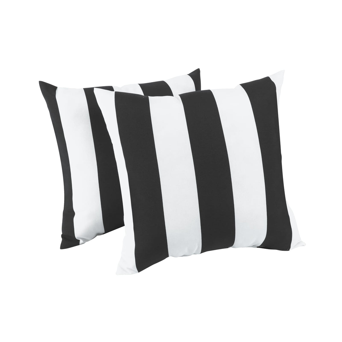 Black Polyester Outdoor Throw Pillows - 2 Pack 18x18 Inch