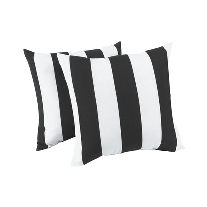Black Polyester Outdoor Throw Pillows - 2 Pack 18x18 Inch