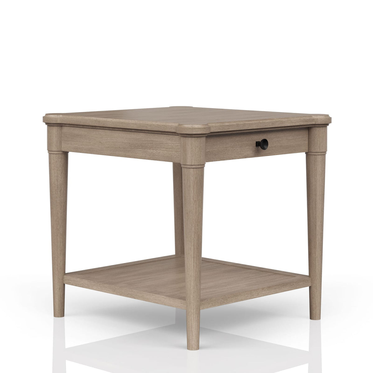 Sand Finish End Table with Storage Drawer for Living Room