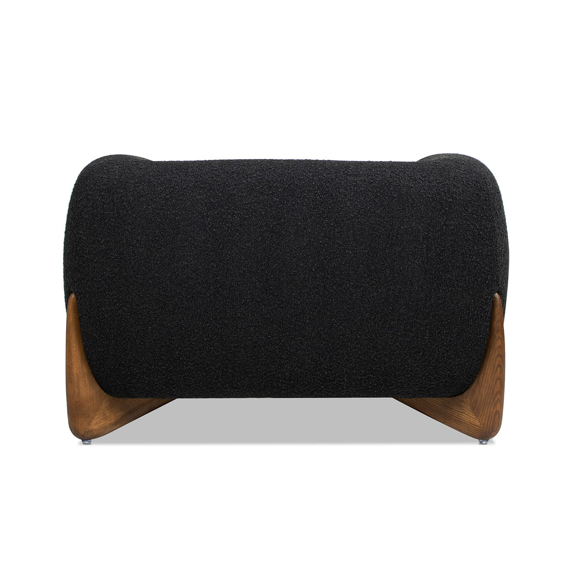 Black Boucle Accent Chair with Natural Oak Legs for Living Room