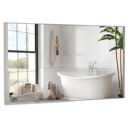 60x36" Oversized Rectangle Bathroom Mirror - Silver Frame