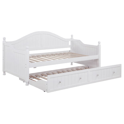Twin White Daybed with Trundle - Bedroom Furniture for Living Room