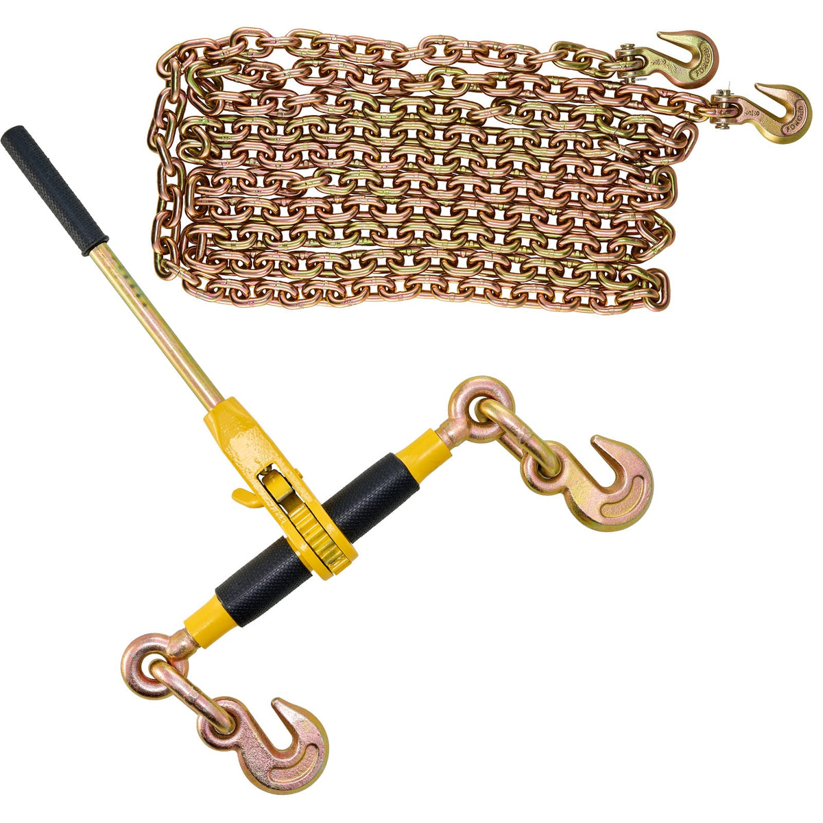 Heavy Duty Chain Binder - Yellow Steel, 7100 lbs Capacity