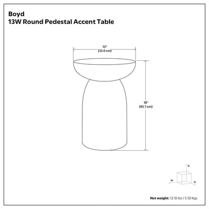 Boyd 13 Inch Accent Table - Green Wood Design for Living Room
