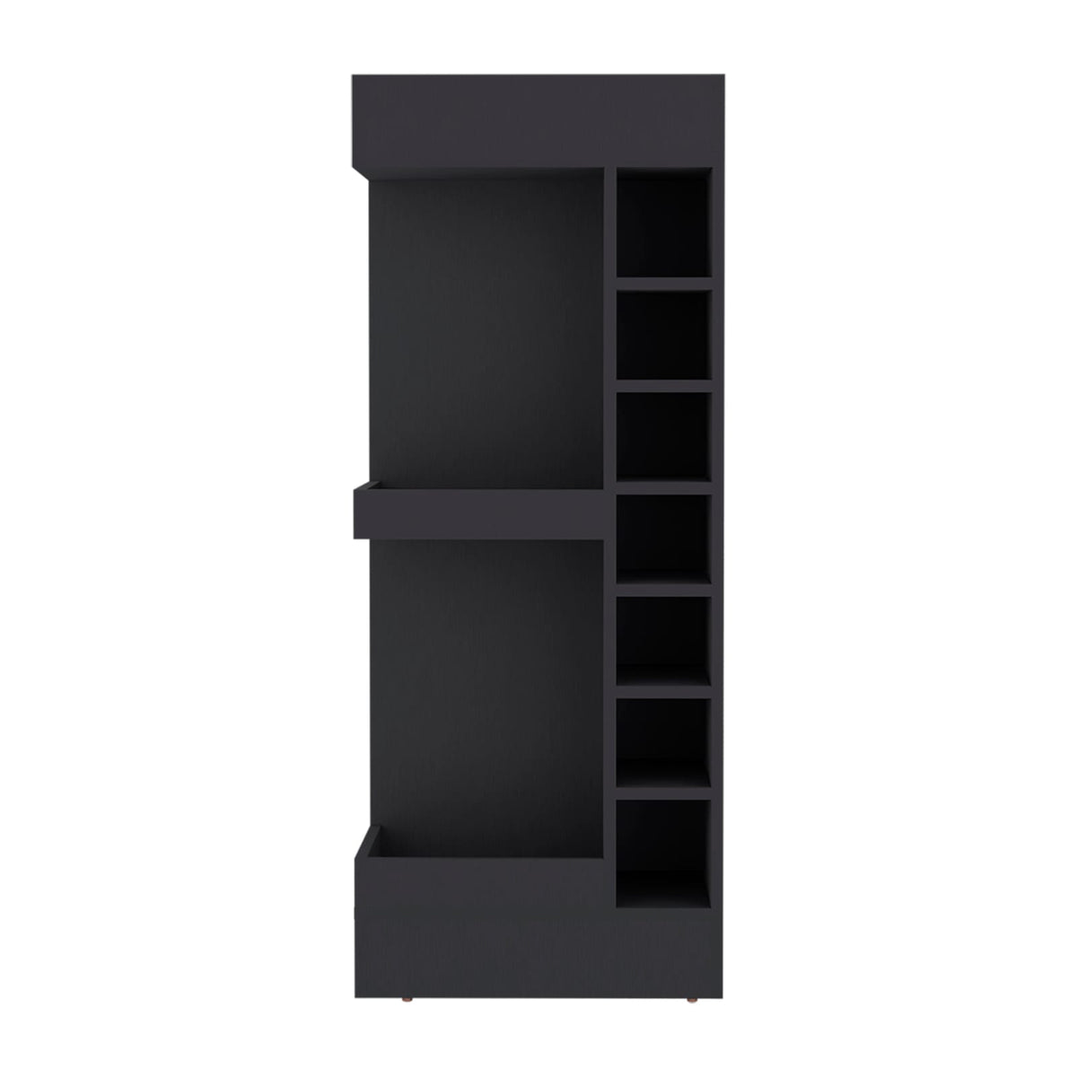 Black Engineered Wood Storage Cabinet with 16 Shelves for Living Room