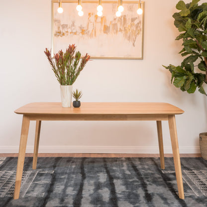 Natural Solid Wood Dining Table - Mid-Century Style