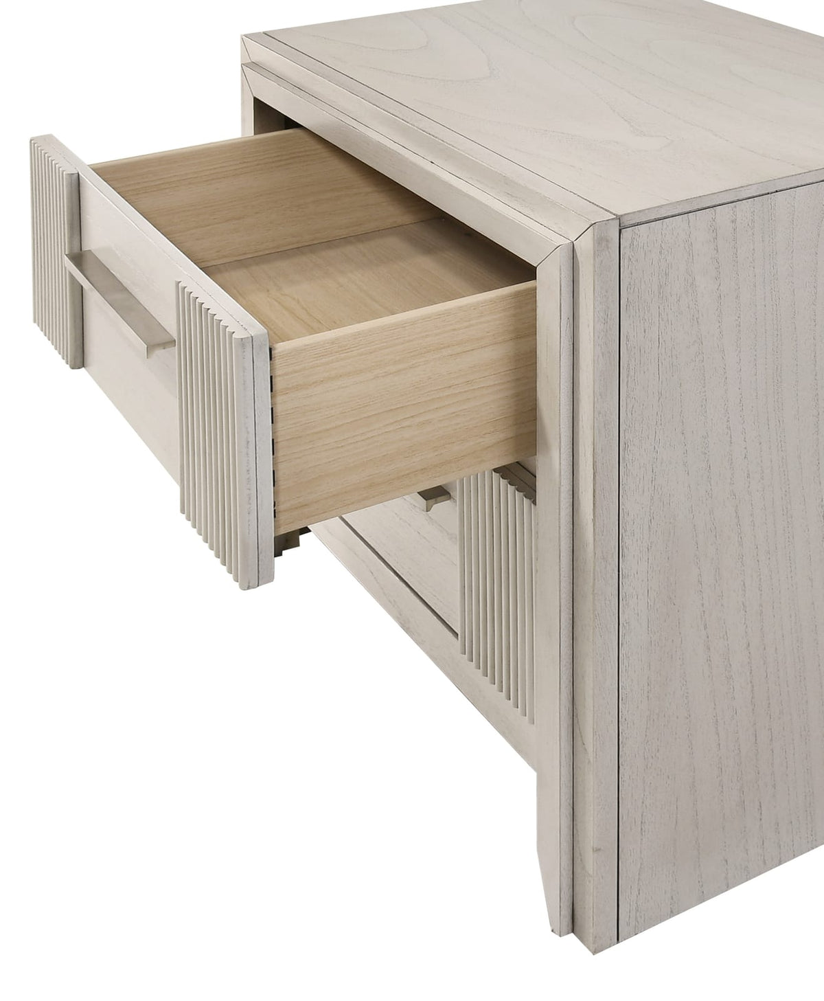 Antique White 2-Drawer Nightstand - Contemporary Bedroom Storage
