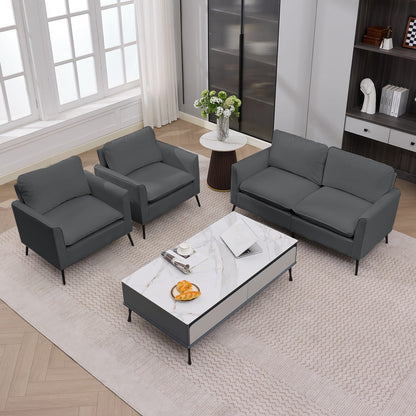 Light Gray Faux Leather Sectional Sofa - 4 Seat Bedroom