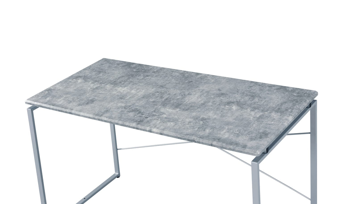 Gray Metal Writing Desk - Industrial Style Work Surface for Home Office