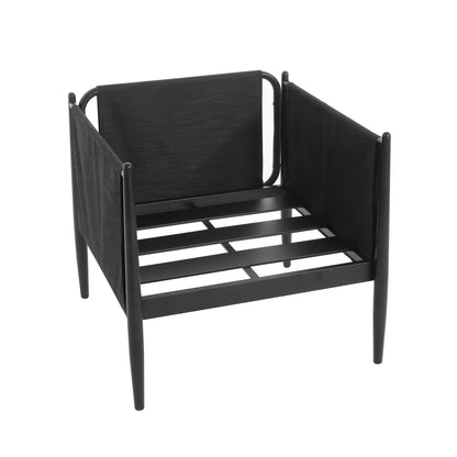 DAWSON Patio Club Chairs - Black Aluminum, 2-Piece Set
