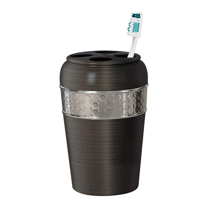 Oil-Rubbed Bronze Stainless Steel Toothbrush Holder - 4 Slots for Bathroom