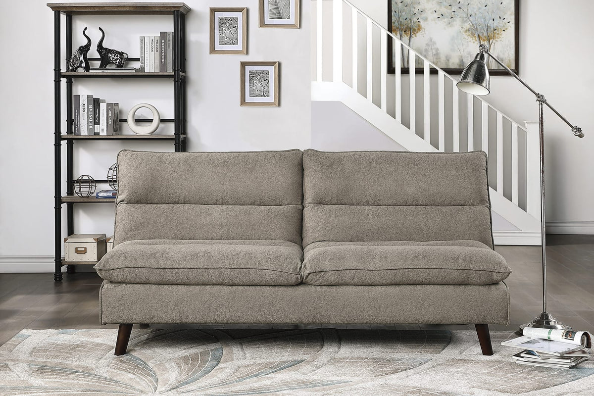 Brown Solid Wood Sleeper Sofa - 2 Seat Lounger for Living Room