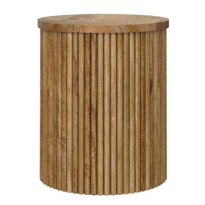 Demy Accent Table - Natural Wood Side Table for Living Room