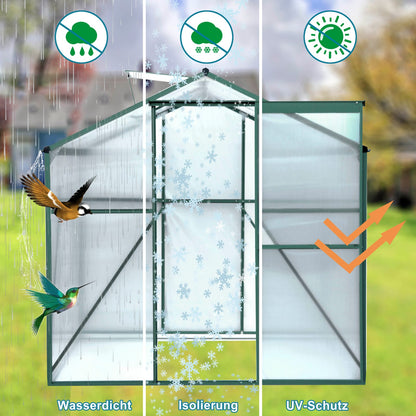 Polycarbonate Greenhouse 6'x8': Heavy Duty Walk-in Plant Garden for Backyard