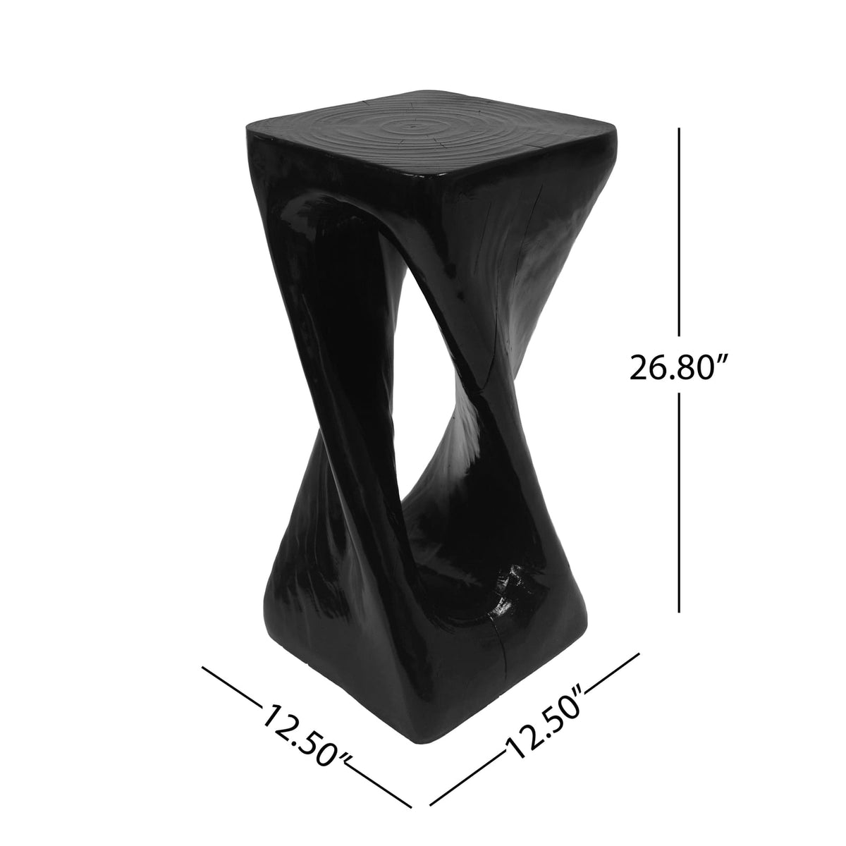 Black Magnesium Oxide Side Table - Outdoor Patio Accent