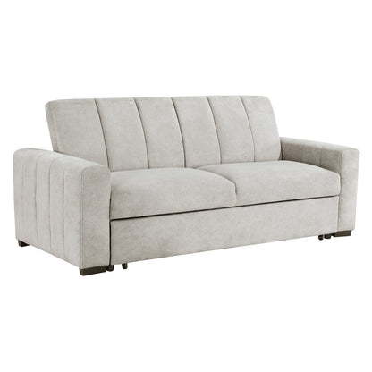 85" Light Gray Convertible Sofa with Sleeper Bed
